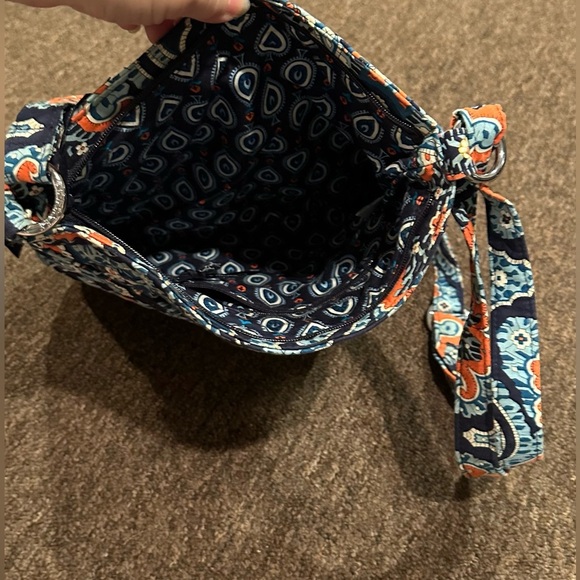 EUC Vera Bradley blue orange Marrakesh Pocketbook purse handbag shoulder tote - Picture 7 of 7